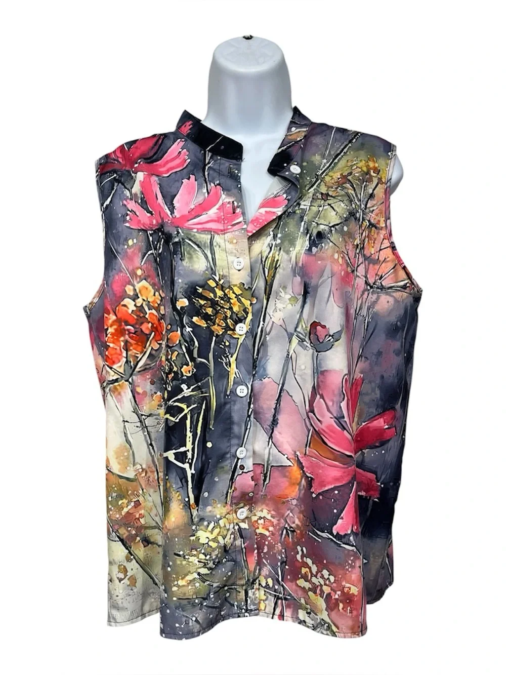 Sleeveless button-down blouse size XL - Picture 1 of 7